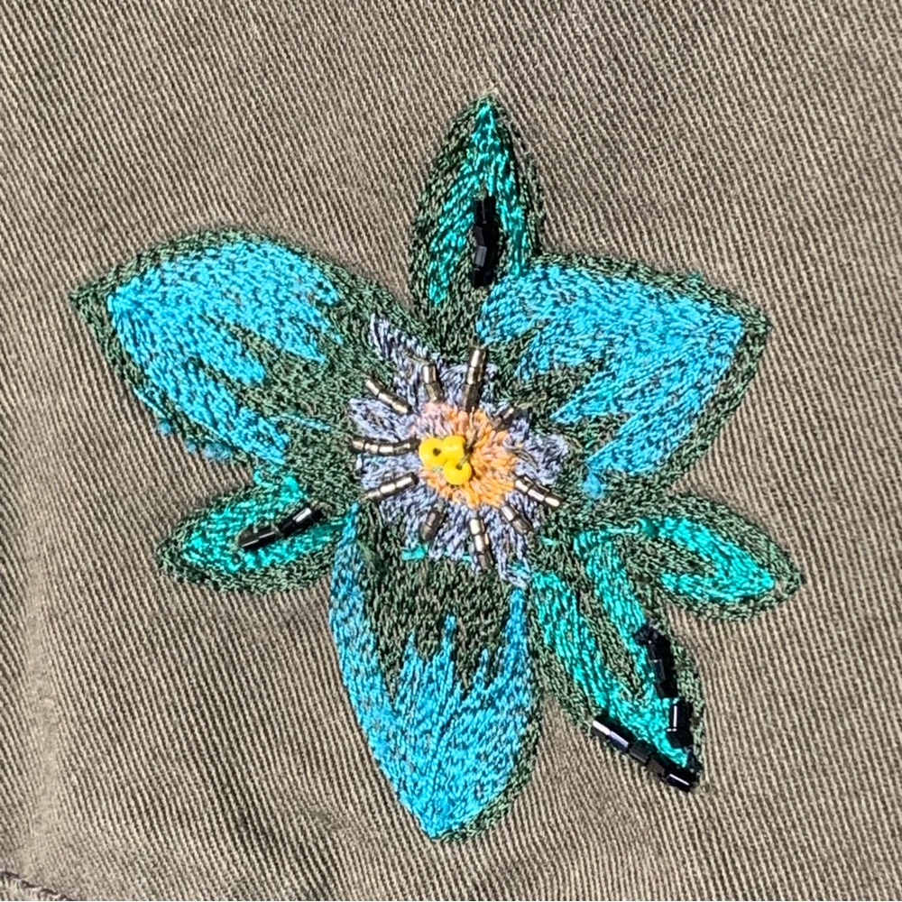 Zara Basic Denim Army Style Patch And Embroidered… - image 6